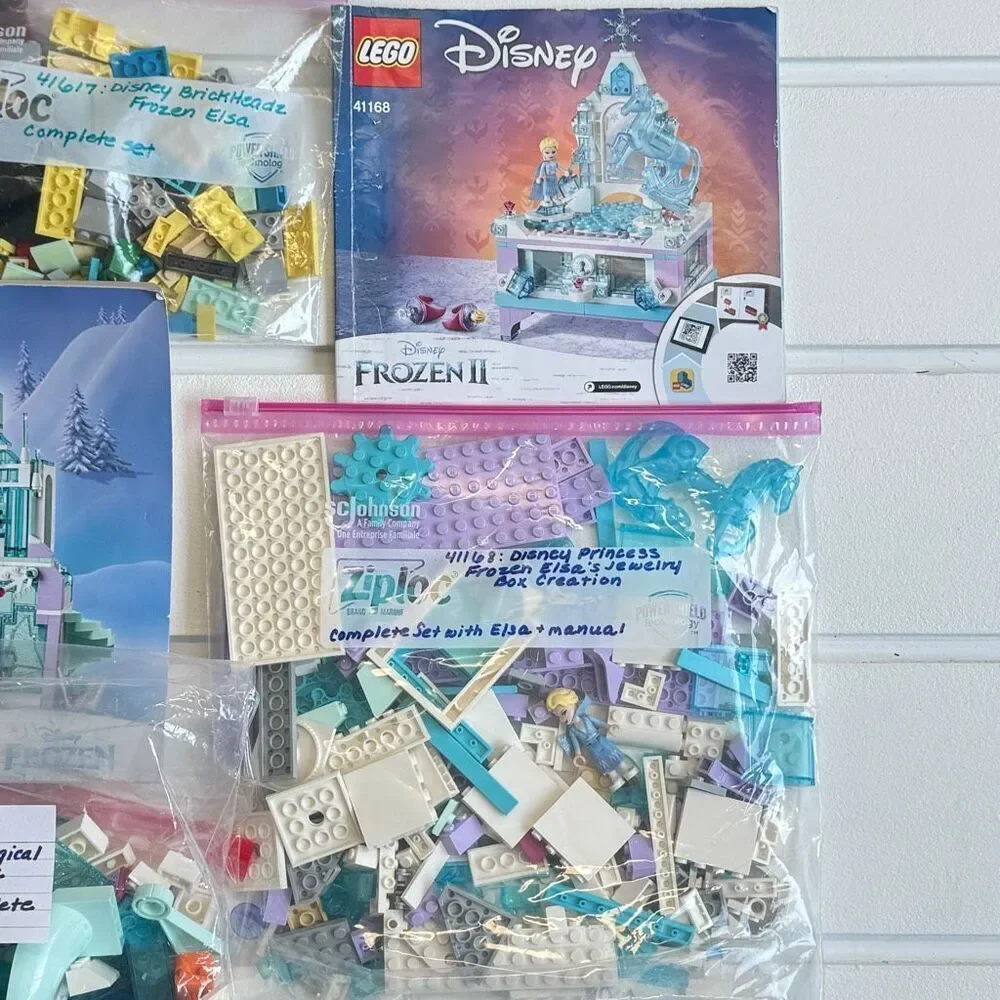 Lego Frozen & Frozen II Lot - 8 Sets With Minifigures & Manuals Olaf Anna Elsa